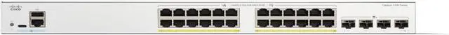 Alt view image 2 of 2 - Cisco Catalyst C1300-24P-4X Ethernet Switch, 24 Ports - Manageable - 10 Gigabit Ethernet - 10/100/1000Base-T, 10GBase-X - 3 Layer Supported