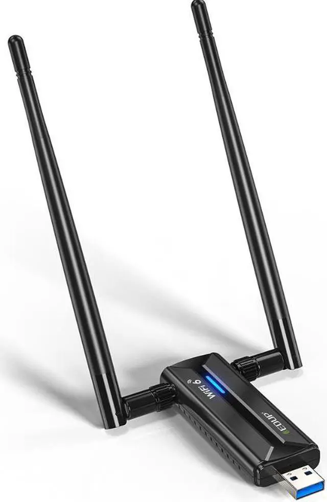Main image of EDUP USB 3.0 WiFi 6E AX5400M WiFi Adapter, 802.11AX, Tri-Band 6GHz/ 5GHz/ 2.4GHz, Dual 5dBi Antennas, USB WiFi Dongle Wireless Network Adapter Only Work for Windows 11/10 - EP-AX1671