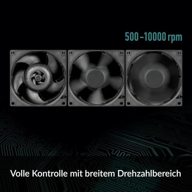 Alt view image 4 of 4 - ARCTIC S8038-10K Fan 80x80x38 mm 500-10000 RPM PWM Regulated 4-pin Connector 12 V DC Black