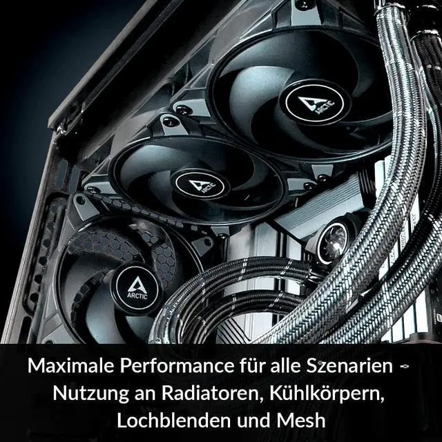 Alt view image 2 of 5 - ARCTIC P12 Max (5 Pack) High-Performance 120mm case Fan PWM Controlled 200-3300 RPM optimised for Static Pressure 0dB Mode Dual Ball Bearings Black