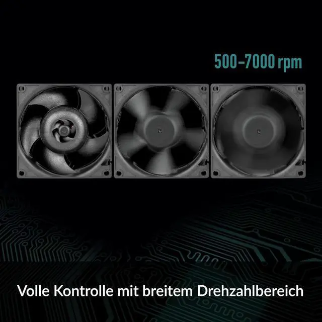 Alt view image 4 of 5 - ARCTIC S8038-7K 4 Pieces Fan 80x80x38 mm 500-7000 RPM PWM Regulated, 4-pin Connector 12 V DC Black