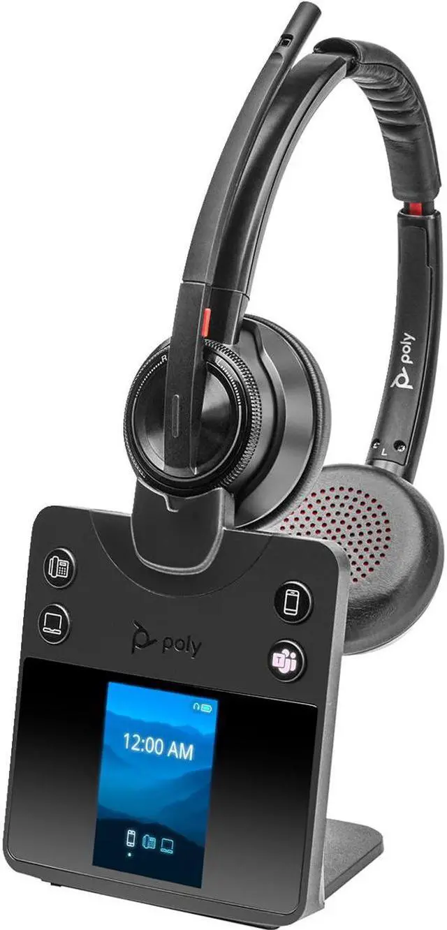 Alt view image 2 of 12 - HP Poly Savi 8420 Office Stereo Microsoft Teams Certified DECT 1920-1930 MHz Headset Model 8L7F5AA#ABA