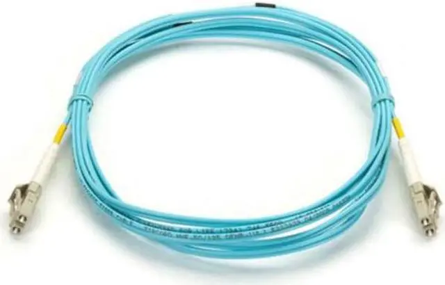 Main image of BLACK BOX OM3 50/125 Multimode Fiber Optic Patch Cable - OFNR PVC, LC to LC, Aqua, 3-m (9.8-ft.) - EFNT010-003M-LCLC