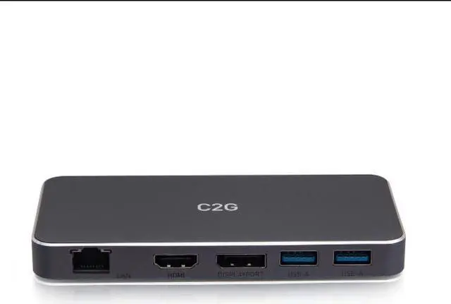 Main image of C2G USB-C® 7-in-1 Dual Display MST Docking Station with HDMI®, DisplayPort, Ethernet, USB, and Power Delivery up to 100W - 4K 60Hz - C2G54543
