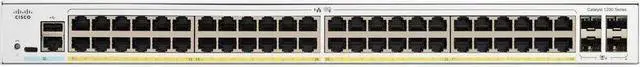 Main image of Cisco Catalyst 1200-48P-4G Smart Switch, 48 Port GE, PoE, 4x1GE SFP, Limited Lifetime Protection (C1200-48P-4G)