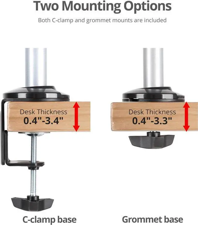 Alt view image 6 of 8 - SIIG Dual Stacked Monitor Arm Desk Mount 17" - 32" for 2 LCD displays 9kg each VESA 75/100 mm mounting kit silver Brown Box