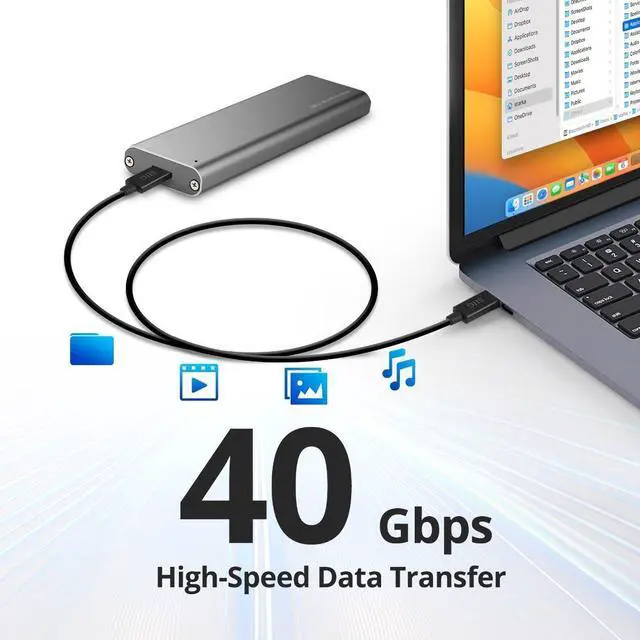 Alt view image 2 of 6 - SIIG Thunderbolt 4 Cable 2.3ft 0.7M 8K@60Hz Display 40Gbps Data Transfer Up to 240W Charging Intel Thunderbolt Certified CB-TB0211-S1 Brown Box