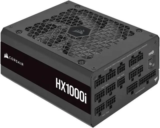 Main image of CORSAIR HX1000i Fully Modular Ultra-Low Noise ATX Power Supply - ATX 3.0 & PCIe 5.0 Compliant - Fluid Dynamic Bearing Fan - CORSAIR  iCUE Software Compatible - 80 PLUS Platinum Efficiency