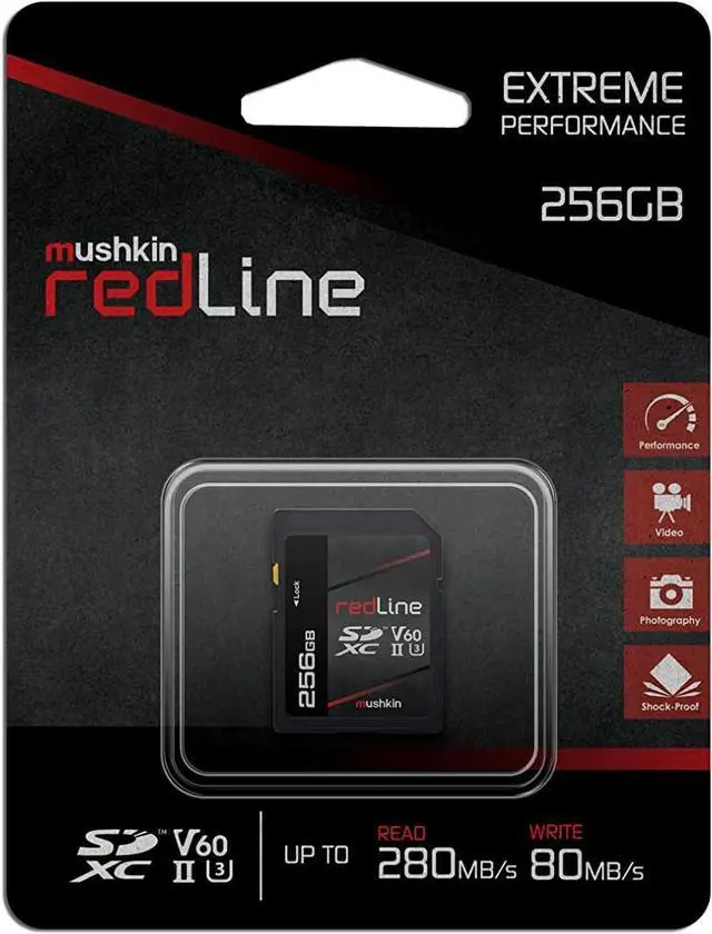 Alt view image 2 of 2 - Mushkin Redline Media 256GB UHS-II v60 SD Card - MKNV60RL256GB
