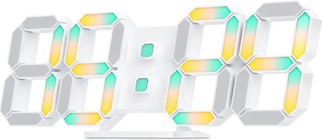 Alt view image 4 of 7 - EDUP 3D LED Desk Alarm Clock Night Light 7 Colors 9.7" with Remote Control, Digital Alarm Clock Adjustable Brightness Timer 12/24 Hr Time/Date/Temperature for Kid Bedroom/ Kitchen/Office -EH-LED1319