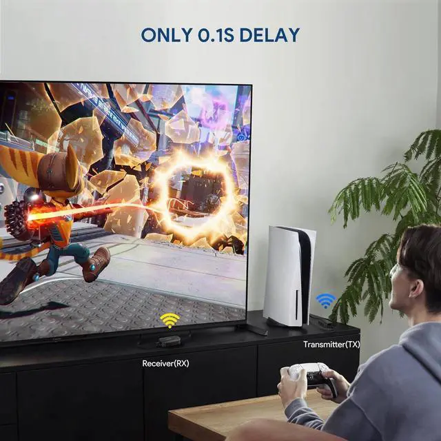 Alt view image 3 of 6 - EDUP 1080P Wireless HDMI Transmitter Receiver 60HZ Display Dongle Extender 4K Screen AV Adapter for Laptop TV Projector Monitor EH-WD9905