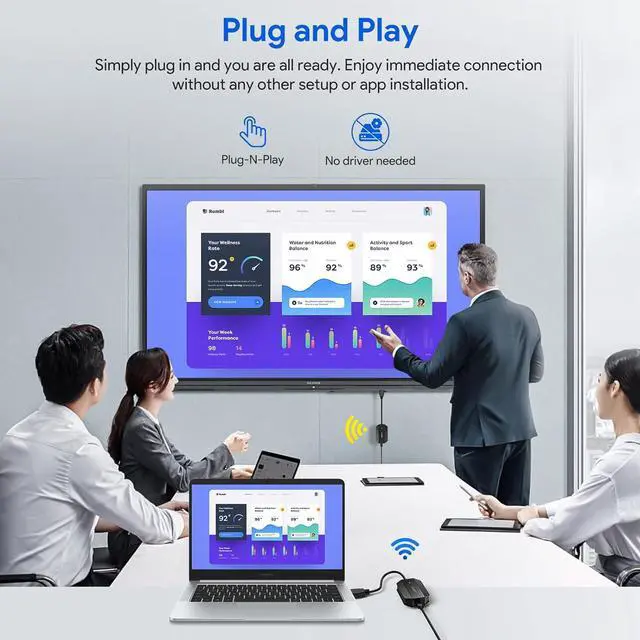 Alt view image 6 of 6 - EDUP 1080P Wireless HDMI Transmitter Receiver 60HZ Display Dongle Extender 4K Screen AV Adapter for Laptop TV Projector Monitor EH-WD9905