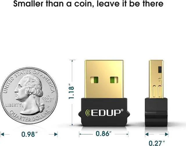 Alt view image 2 of 7 - EDUP Mini USB Bluetooth 5.0 Adapter , USB 2.0 Bluetooth EDR Dongle for Desktop/PC/Laptop, 66ft/20M Transmission Range, BT 5.0 Adapter Support Windows 10/8.1/8 /7 (Need Installed Driver) EP-B3519S
