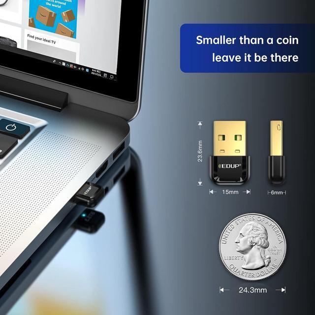 Alt view image 4 of 7 - EDUP USB Bluetooth 5.3 Adapter Dongle Receiver Support Windows 11/10/8.1 Plug and Play for Desktop, Laptop, Mouse, Keyboard, Printers, Headsets, Speakers, PS4/ Xbox Controllers - EP-B3531