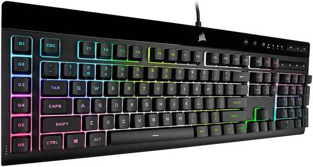 Alt view image 2 of 2 - CORSAIR K55 RGB PRO-Dynamic RGB Backlighting - Six Macro Keys with Elgato Stream Deck Software Integration-IP42 Dust and Spill Resistant-Detachable Palm Rest-Dedicated Media and Volume Keys, Black
