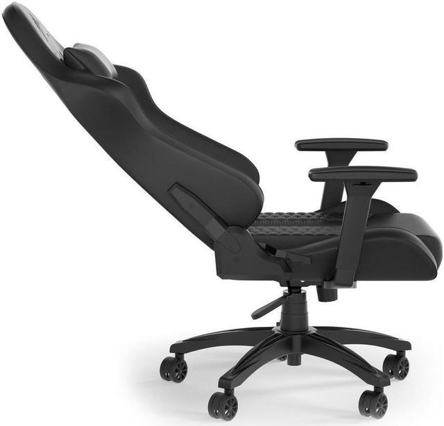Alt view image 3 of 3 - Corsair TC100 RELAXED Gaming Chair - Leatherette - Memory Foam, Steel, Nylon Model  Black CF-9010050-WW