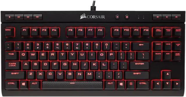 Main image of Corsair Gaming K63 Compact Mechanical Keyboard, Backlit Red LED, Cherry MX Red