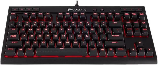 Alt view image 4 of 4 - Corsair Gaming K63 Compact Mechanical Keyboard, Backlit Red LED, Cherry MX Red