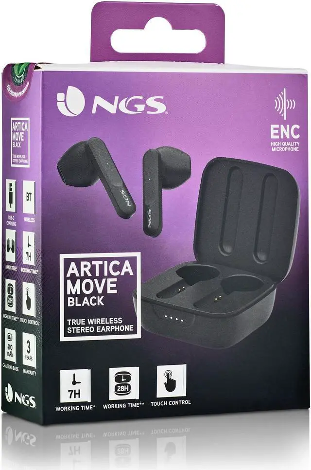 Alt view image 3 of 3 - NGS Artica Move True Wireless BT Stereo Earphones, ARTICAMOVEBLACK