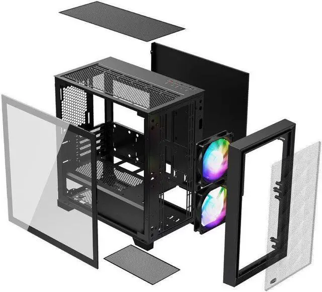 Alt view image 2 of 4 - PCCOOLER C3-D310BKP2-GL CPS C3D310 ARGB BK PC Case with 2 ARGB Fans Desktop Computer Case Gaming Case for M-ATX / ITX, 350MM Graphics Cards Support, 2 x 3.5 inch and 3 x 2.5 inch Storage Slots, Liquid