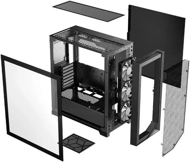 Alt view image 2 of 5 - PCCOOLER C3-D510BKP3-GL CPS C3D510 ARGB BK PC Case with 3 ARGB Fans Desktop Computer Case Gaming PC Case for E-ATX / ATX / M-ATX / ITX, 375MM Graphics Cards Support, Liquid Cooler Support