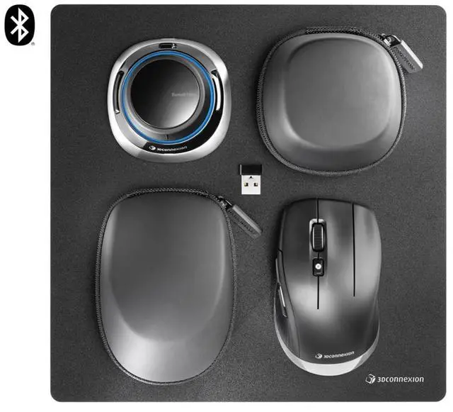 Main image of 3Dconnexion's ergonomic "twohanded workflow" joins the Space Mouse Wireless Bluetooth Edition tothe Cad Mouse Compact Wireless Model 3DX-700136