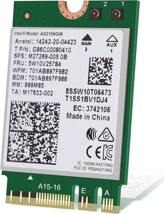 Main image of Intel NT AX210.NGWGII.NV Wi-Fi 6E AX210 (Gig+) 2230 2x2 AX R2 (6GHz)+BT NovPro