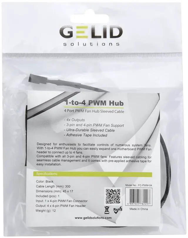 Alt view image 15 of 15 - Gelid Solutions 1-to-4 PWM USB Hub - Connect 1 Motherboard PWM Fan Header to up to 4 Fans - Compatible with All 3 and 4-pin PWM Fans