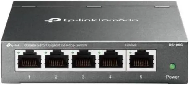 Main image of TP-Link Omada 5-Port Gigabit Desktop Switch PORT: 5 Gigabit RJ45 Ports SPEC: Desktop Steel Case FEATURE: Plug and Play - DS105G