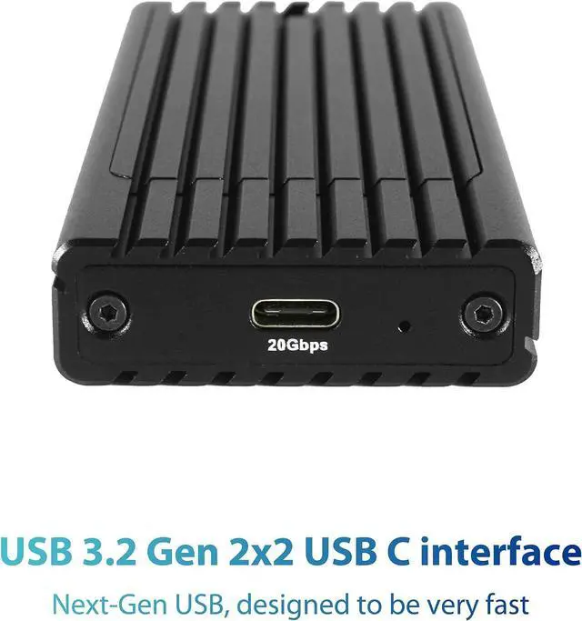 Alt view image 3 of 5 - Vantec NexStar SX M.2 NVMe SSD to USB 3.2 Gen2x2, 20G Type C Enclosure Black