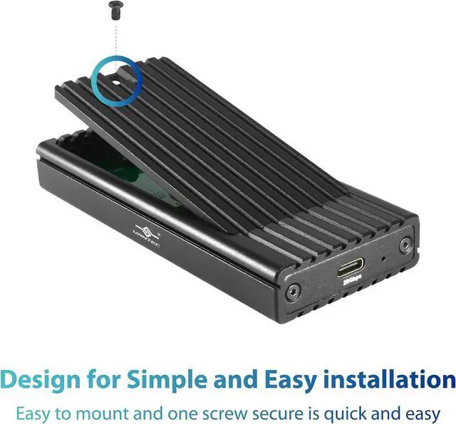 Alt view image 4 of 5 - Vantec NexStar SX M.2 NVMe SSD to USB 3.2 Gen2x2, 20G Type C Enclosure Black