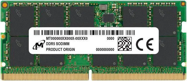 Main image of Crucial 32GB (1 x 32GB) DDR5 PC5-44800 5600MHz CL46 262-pin Dual-rank Notebook Memory Model MTC20C2085S1TC56BD1R