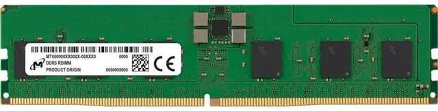 Main image of Micron 16 GB ( 1 X 16 ) PC5-44800 5600MHz 288-pin CL46 registered ECC Server Memory Model MTC10F1084S1RC56BR