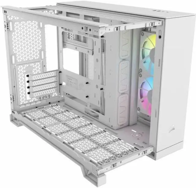 Main image of CORSAIR iCUE LINK 2500X RGB Micro ATX Dual Chamber PC Case White Two Tempered Glass Panels 2x RX120 RGB Fans Included Highly Customizable