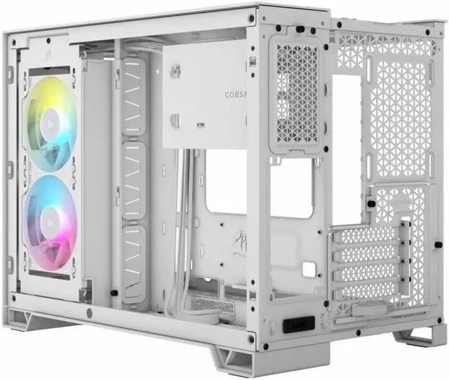 Alt view image 3 of 5 - CORSAIR iCUE LINK 2500X RGB Micro ATX Dual Chamber PC Case White Two Tempered Glass Panels 2x RX120 RGB Fans Included Highly Customizable