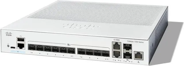 Main image of Cisco Catalyst 1300-12XS Managed Switch, 10 Port 10G SFP+, 2x10GE SFP+ Combo, Limited Lifetime Protection (C1300-12XS)