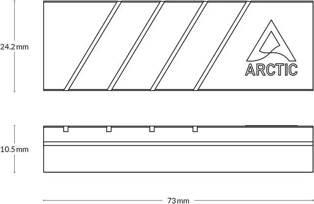 Alt view image 5 of 6 - Arctic M2 Pro Heatsink Cooler for M.2 2280 SSD with ARCTIC TP-3 thermal pads compatible with PC and gaming consoles for dual and single-sided SSDs Silver