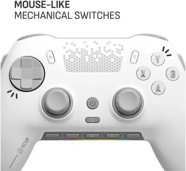 Alt view image 6 of 7 - SCUF ENVISION PRO Wireless PC Gaming Controller - Five Remappable G-Keys - Remappable Back Paddles - Instant Triggers - iCUE Compatible - White