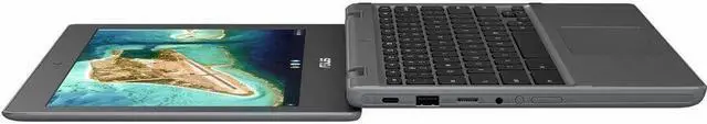 Alt view image 2 of 17 - Asus Chromebook CR1 CR1100CKA-YZ142T 11.6" Touchscreen Rugged Chromebook - HD - Intel Celeron N5100 - 4 GB - 32 GB Flash Memory - Dark Gray