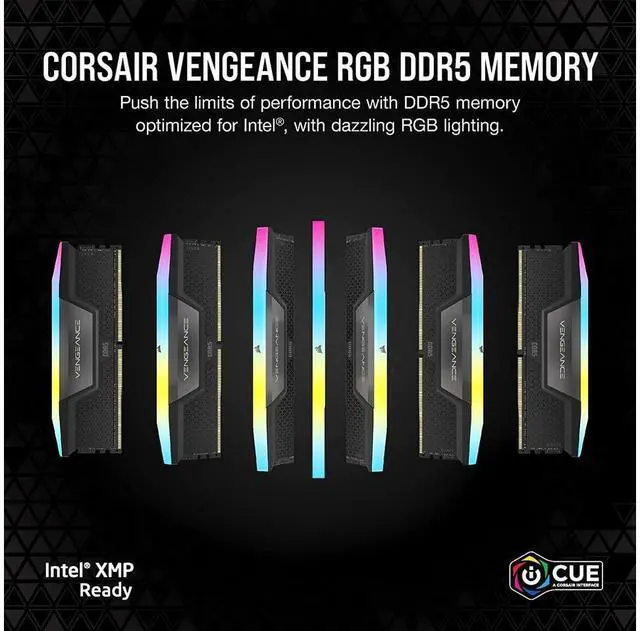 Alt view image 3 of 5 - CORSAIR Vengeance RGB 32GB (2 x 16GB) 288-Pin PC RAM DDR5 5600 (PC5 44800) Desktop Memory Model CMH32GX5M2B5600Z40