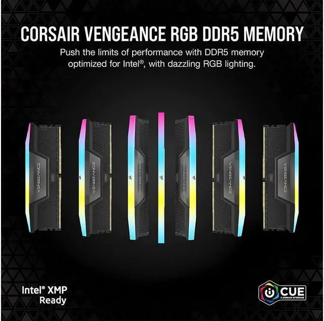 Alt view image 4 of 6 - CORSAIR Vengeance RGB 32GB (2 x 16GB) 288-Pin PC RAM DDR5 6000 (PC5 48000) Desktop Memory Model CMH32GX5M2E6000Z36