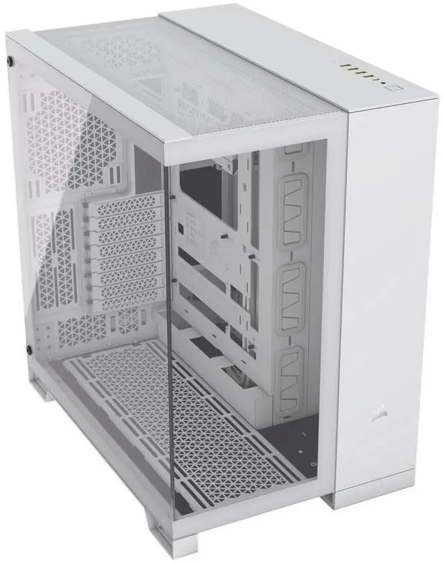 Alt view image 3 of 6 - CORSAIR 6500X Mid-Tower Dual Chamber PC Case White - Unobstructed view with wraparound front and side glass panels Fits up to 10x 120mm fans 4x Radiator Mounting Positions