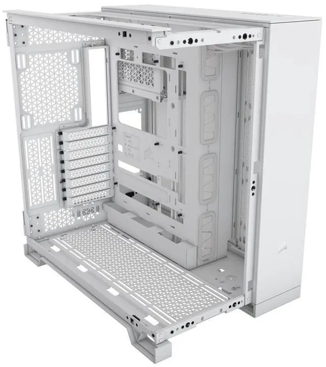Main image of CORSAIR 6500X Mid-Tower Dual Chamber PC Case White - Unobstructed view with wraparound front and side glass panels Fits up to 10x 120mm fans 4x Radiator Mounting Positions