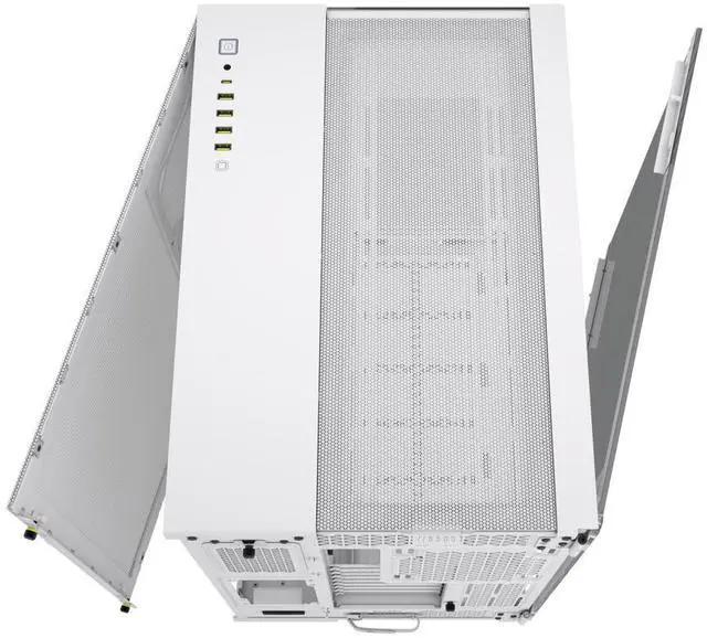 Alt view image 2 of 6 - CORSAIR 6500X Mid-Tower Dual Chamber PC Case White - Unobstructed view with wraparound front and side glass panels Fits up to 10x 120mm fans 4x Radiator Mounting Positions