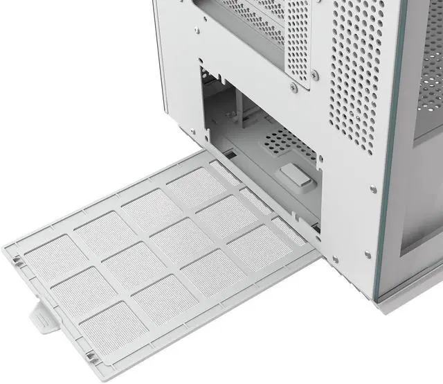 Alt view image 2 of 6 - COUGAR FV270 RGB White Mid Tower E-ATX Case, 420mm GPU Supported, Build-in ARGB PWM Fans, Breathe Streams, Prism of Light, RGB Hub, Filter Guard, Tool-Less Bracket