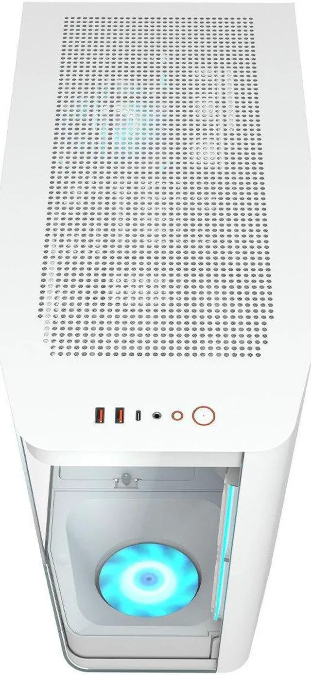 Alt view image 3 of 6 - COUGAR FV270 RGB White Mid Tower E-ATX Case, 420mm GPU Supported, Build-in ARGB PWM Fans, Breathe Streams, Prism of Light, RGB Hub, Filter Guard, Tool-Less Bracket
