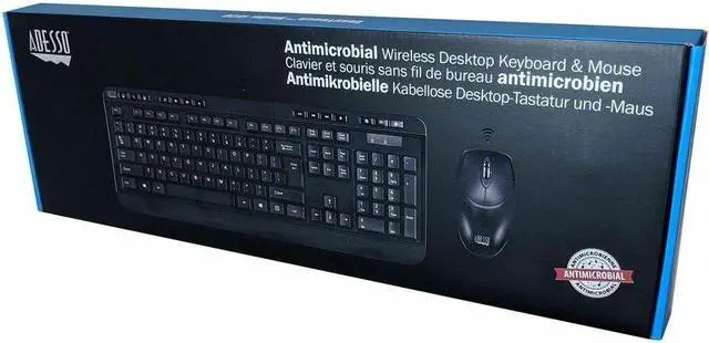 Alt view image 5 of 17 - Adesso Antimicrobial Wireless Desktop Keyboard and Mouse