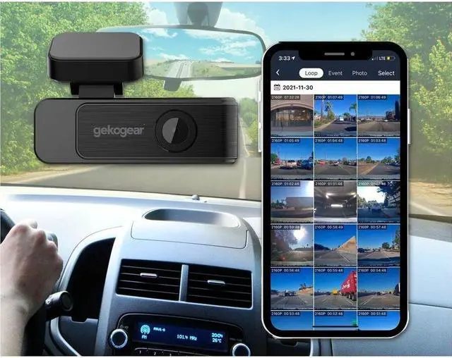 Alt view image 7 of 20 - GekoGear Dual Channel 4K Front and 1080P Rear Dash Cam