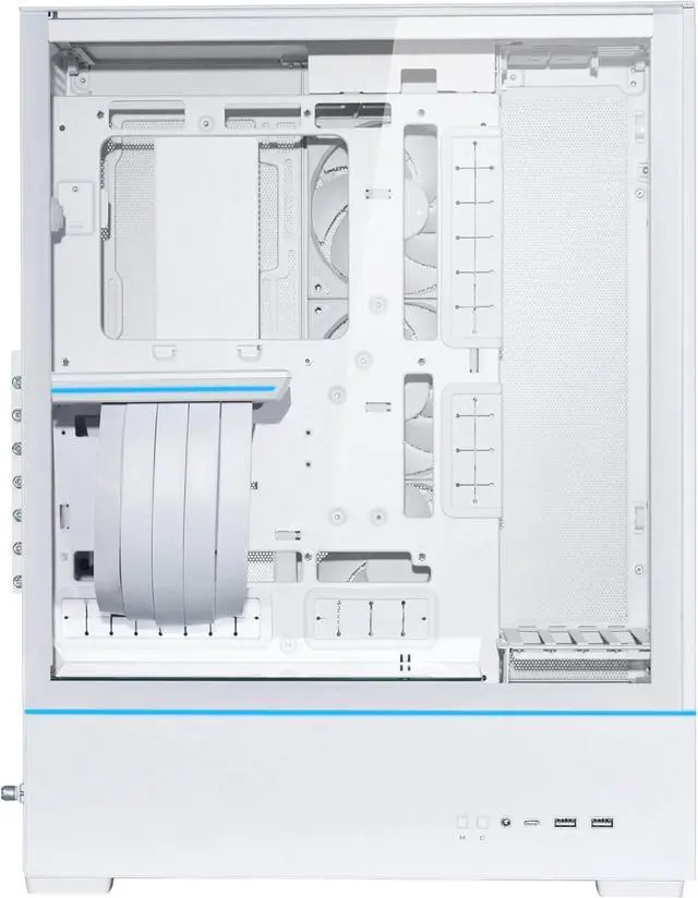 Alt view image 2 of 6 - Lian Li SUP 01-45L Stand-Up Platform case 3X 120mm Fans-Dual ARGB AIO-White (SUP01W.US)