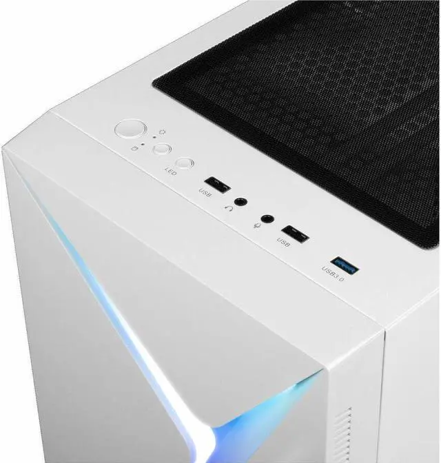 Alt view image 2 of 6 - GAMDIAS ARGUS E4 ELITE WH ARGUS E4 ELITE WH Mid-tower - White - SPCC, Acrylonitrile Butadiene Styrene (ABS), Tempered Glass - ATX, Micro ATX, Mini ITX Motherboard Supported - GD-ARGUS E4 ELITE WH